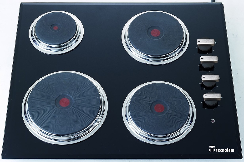 Tope Electrico 60 Cm Tecnolam Disco Con Perillas Vitrocerminca Negro