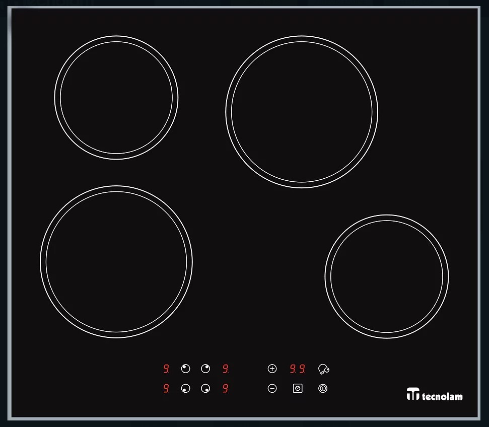 Tope Electrico 60 Cm Tecnolam Control Tactil Vitroceramica Negro