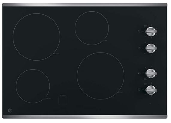 Tope Electrico 76 Cm GE Con Perillas Vitroceramica Negro
