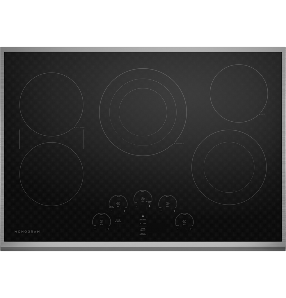 Tope Electrico 76 Cm Monogram Control Tactil Deslizante Vitroceramica Negro