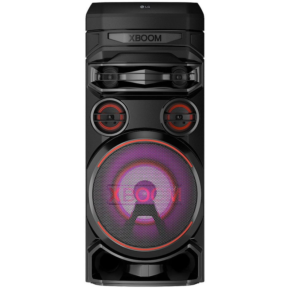 Torre De Sonido LG Xboom Rnc7 Con Bluetooth Potenciador Y Refuerzo De Bajos Doble Salida Iluminacion De Ritmo Negro