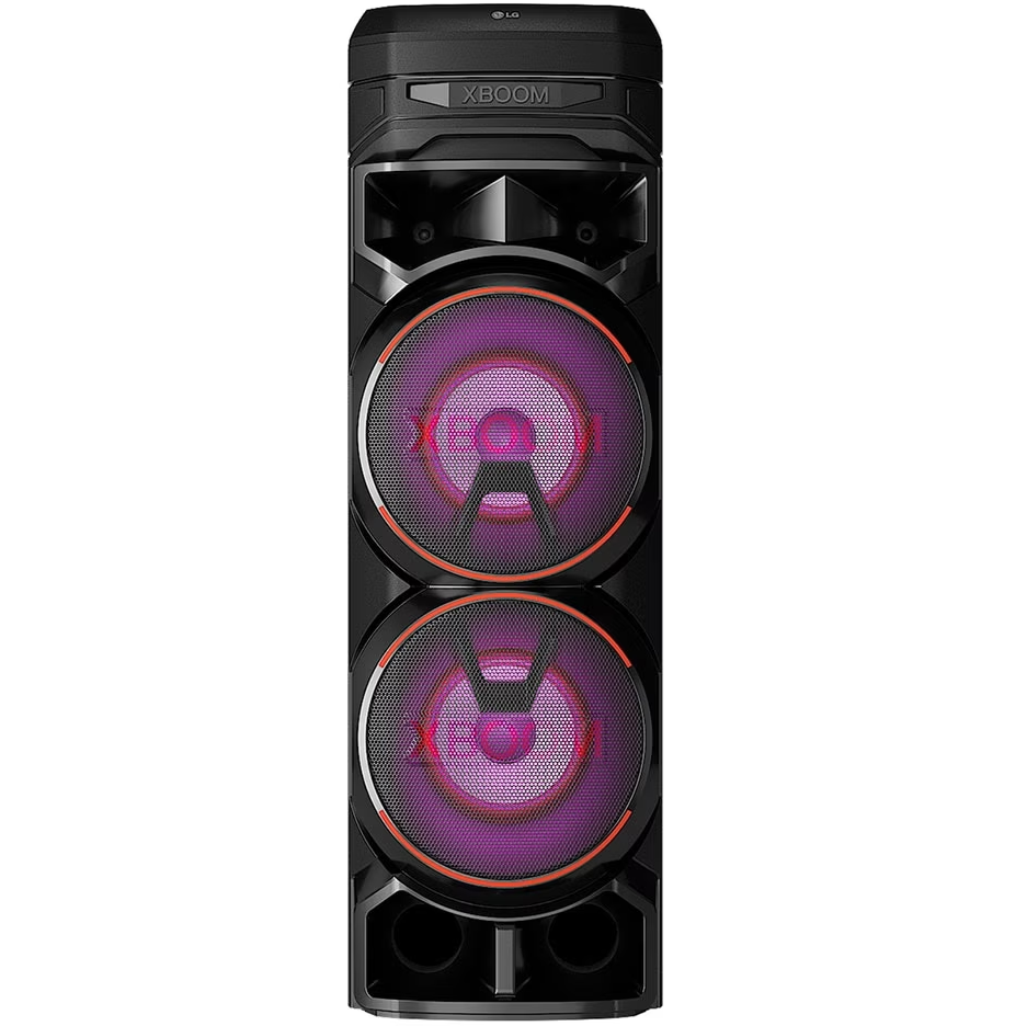 Torre De Sonido LG Xboom Rnc9 Con Bluetooth Potenciador Y Refuerzo De Bajos Doble Woofer Kareoke Negro