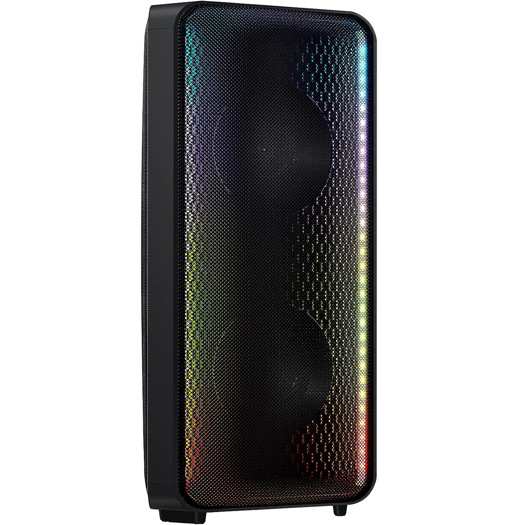 Torre De Sonido Samsung Recargable Bidireccional Con Bluetooth Iluminacion 160W Negro
