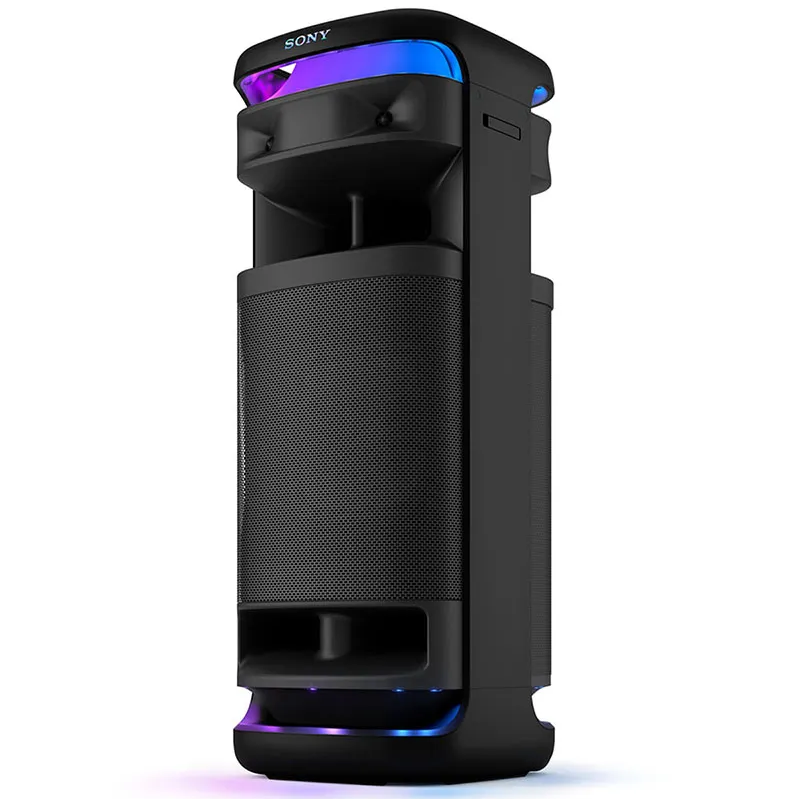 Torre De Sonido Sony Portatil Con Bluetooth Efectos De Iluminacion Y Microfono Negro