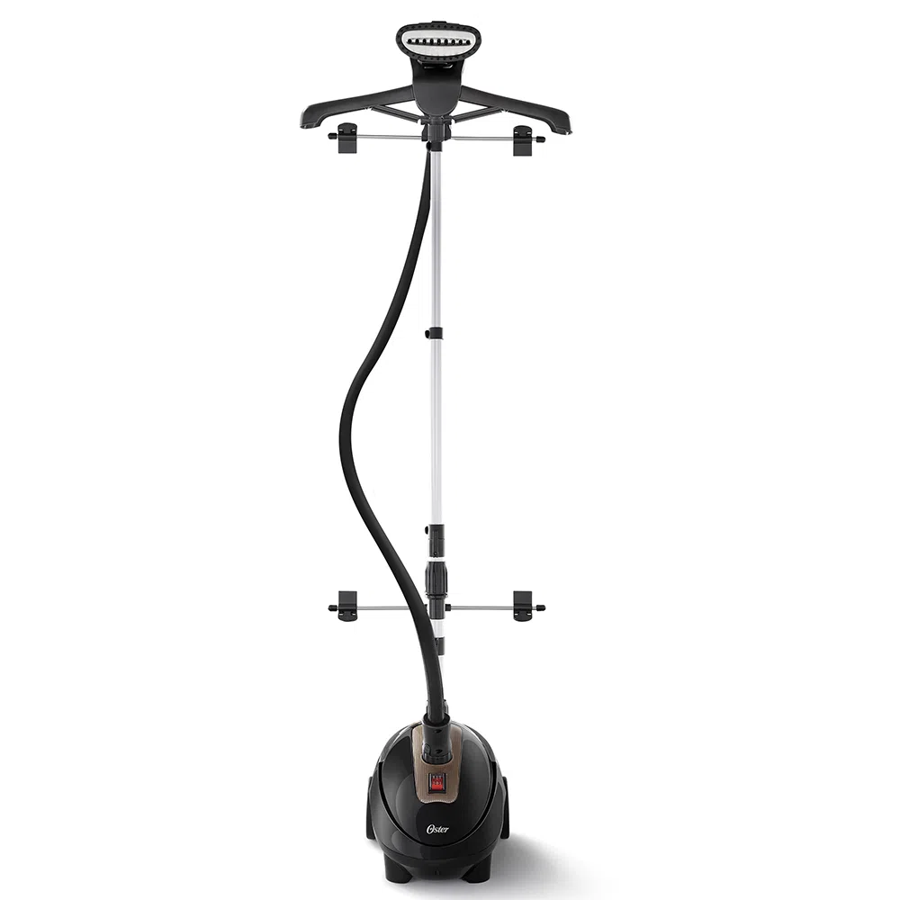 Vaporizador De Prendas Oster De Pedestal Giratorio Altura Ajustable Con Gancho Para Pantalon Y Ruedas 1600W Negro