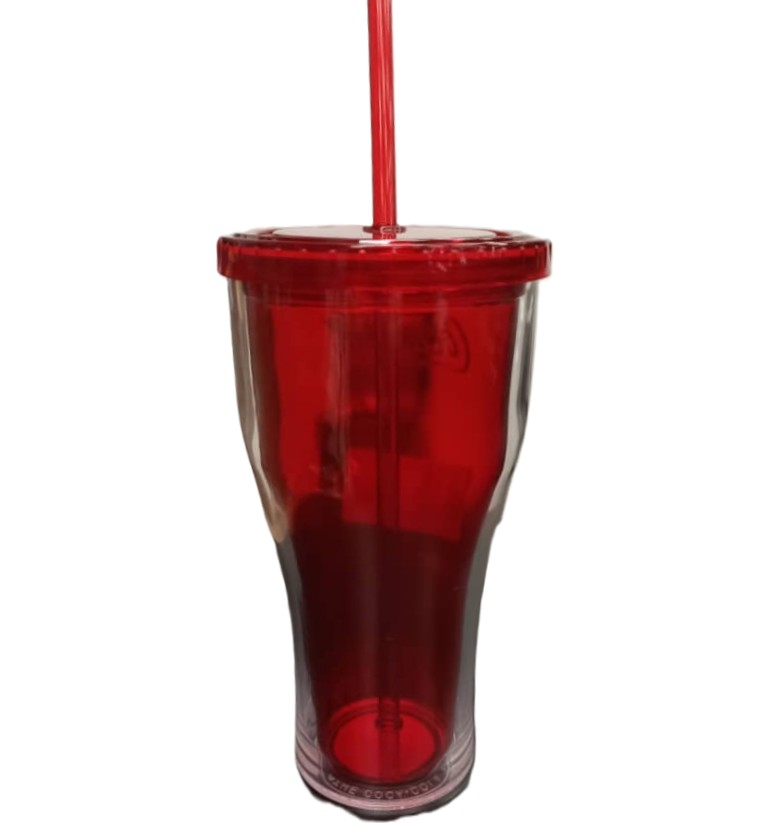 Vaso CocaCola 591 Ml Rojo Transparente