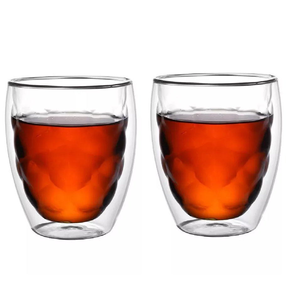 Juego De Vasos Westinghouse 2 Pzas 350 Ml Doble Pared De Vridrio Transparente