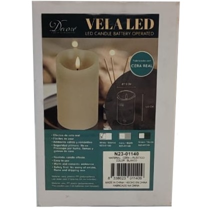 Vela Led Decorativa Decore 11 Cm Blanco