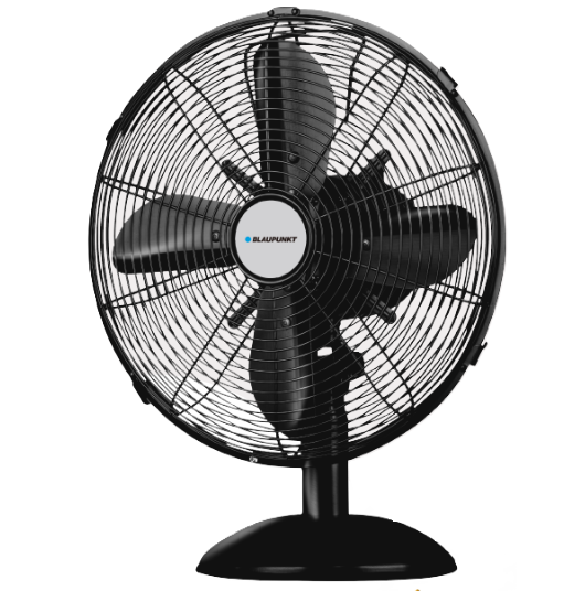 Ventilador De Mesa Blaupunkt Vintage 31 Cm 3 Vel 4 Aspas Negro