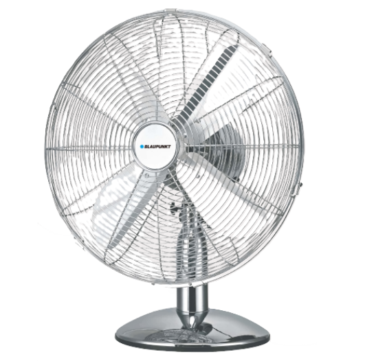 Ventilador De Mesa Blaupunkt Vintage 31 Cm 3 Vel 4 Aspas Plateado