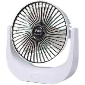 Ventilador De Mesa F138 16 Cm 3 Vel 3 Aspas Recargable Blanco