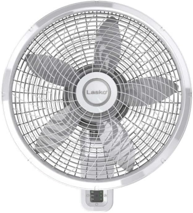 Ventilador De Pared Lasko 45 Cm 3 Vel Oscilante Con Control Blanco