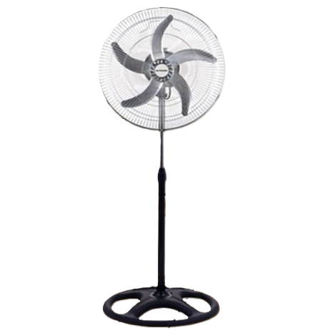 Ventilador De Pedestal Geo Star 45 Cm 3 Vel 5 Aspas Oscilante Plateado Y Negro