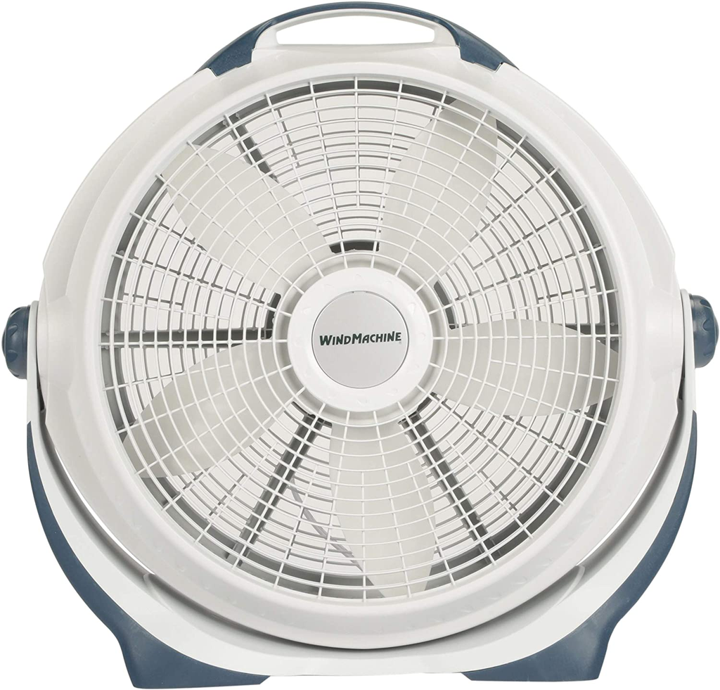 Ventilador De Piso Lasko 50 Cm 3 Vel 5 Aspas Con Asa Portatil Blanco Y Negro