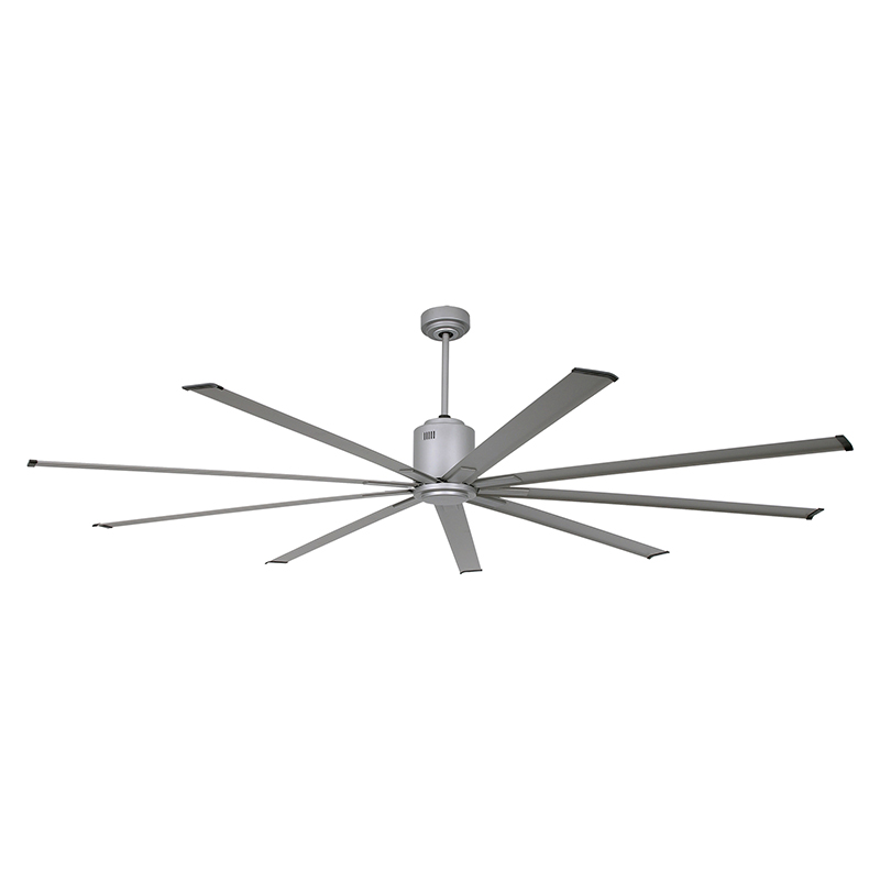 Ventilador De Techo Westinghouse Industrial 224 Cm 6 Vel 9 Aspas Con Control Plateado