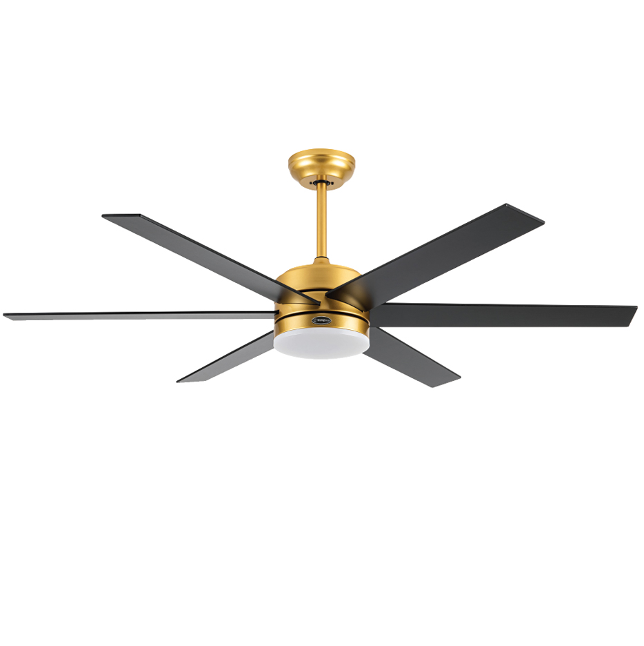 Ventilador De Techo Westinghouse Carina 152 Cm 5 Vel 6 Aspas Con Control Smart Lampara Negro Y Dorado