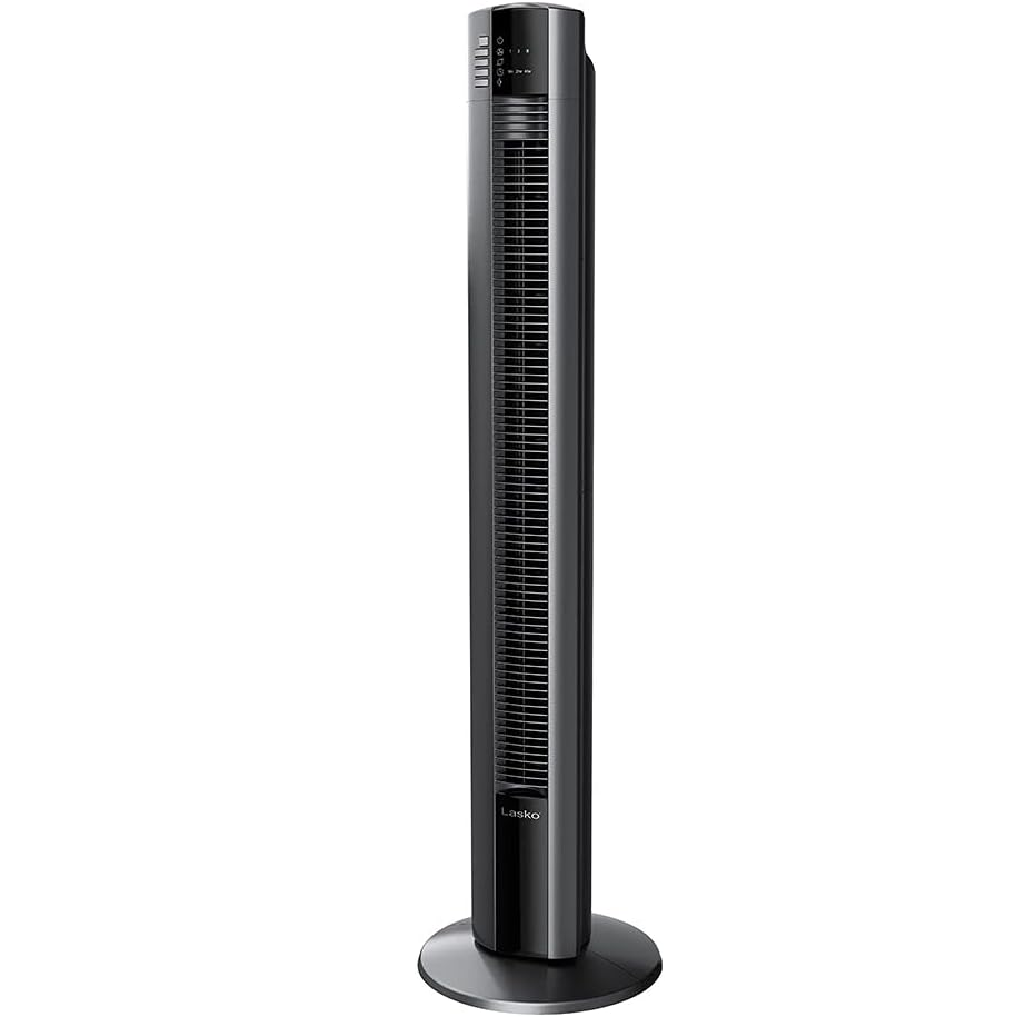 Ventilador De Torre Lasko 121 Cm 3 Vel Silencioso Con Control Apagado Automatico Negro