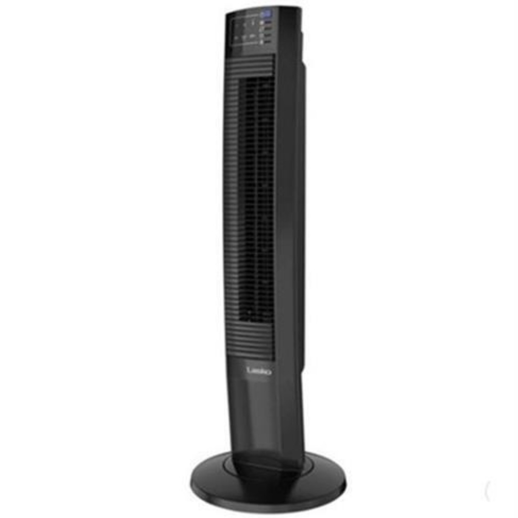Ventilador De Torre Lasko 92 Cm 3 Vel Silencioso Oscilante Con Control Apagado Automatico Negro