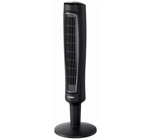 Ventilador De Torre Lasko 96 Cm 3 Vel Oscilante Con Control Apagado Automatico Negro