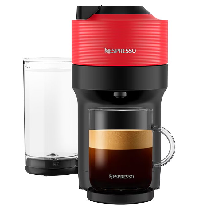 Cafetera Expreso Nespresso Vertuo Pop+ Sistema De Extraccion De Capsulas Rojo Y Negro