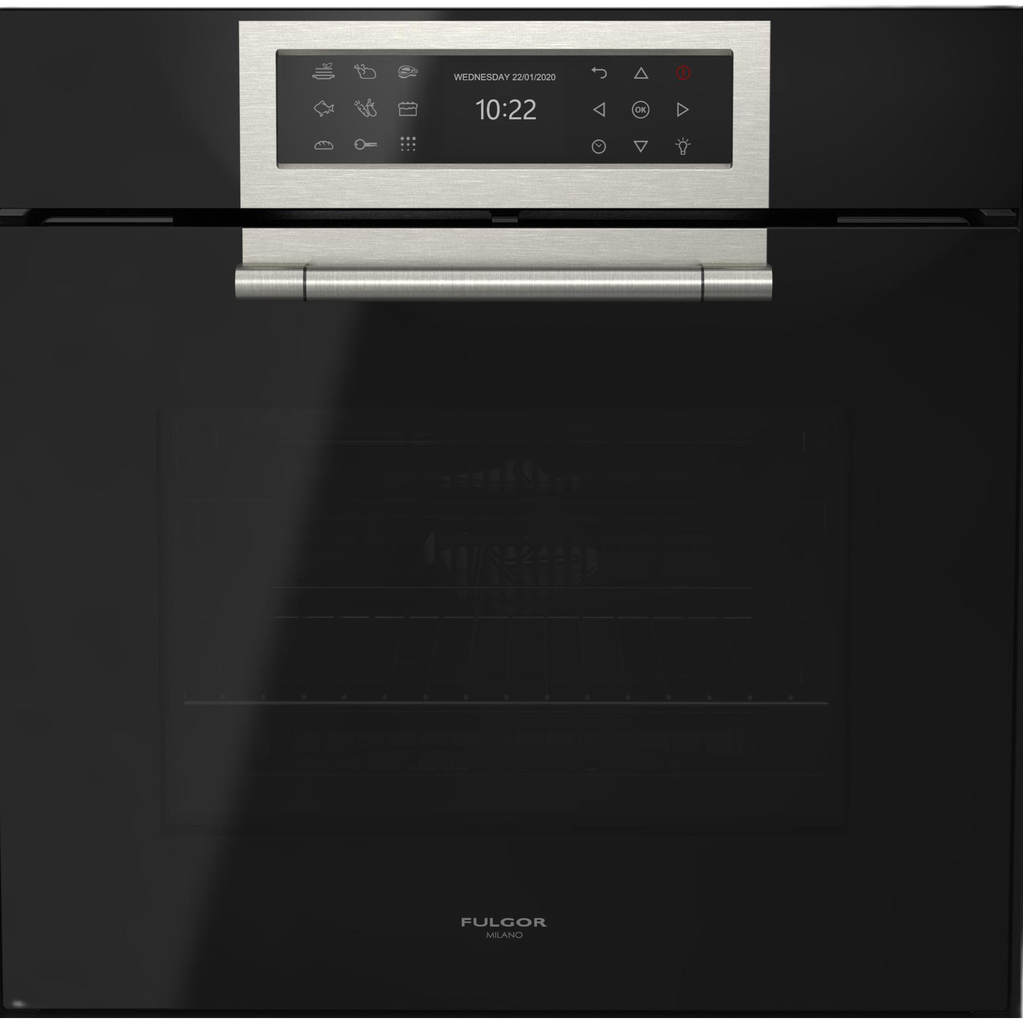 Vinera Fulgor Cluster 60 Cm 22 Botellas Pantalla Tactil Digital Iluminacion LED Empotrable Negro Y Acero