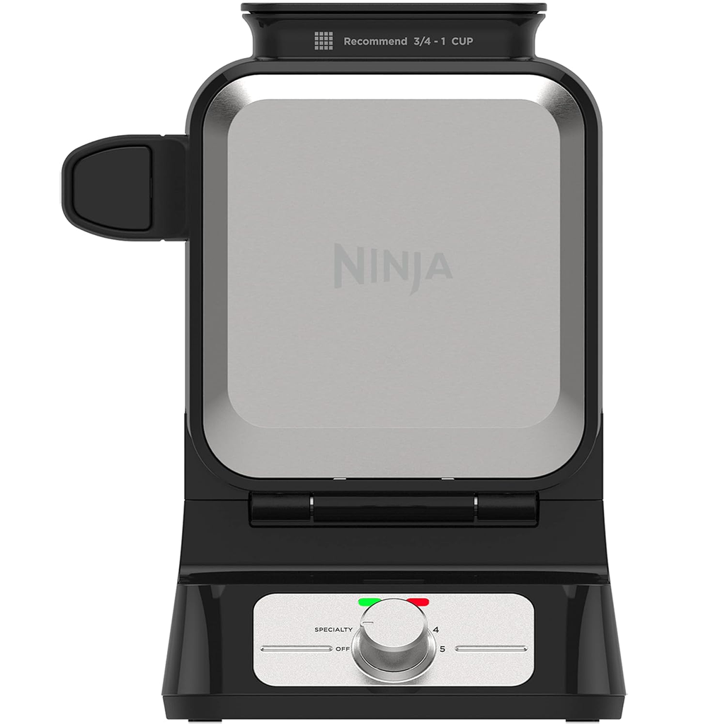 Waflera Ninja Vertical Con Boquilla De Llenado 5 Niveles 1000W Acero Y Negro