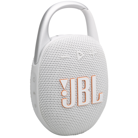 Corneta JBL Clip 5 Portatil Recargable Con Bluetooth Y Playtime Boost Resistente Al Agua Y Polvo Blanco