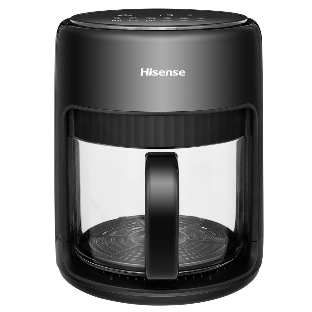 Freidora De Aire Hisense 4 Lts Vision De Coccion Control Digital LED Temporizador 1400W Negro