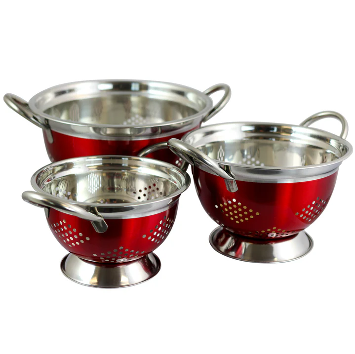 Set De Coladores De Vapor Oster Asian 3 Pzas Rojo