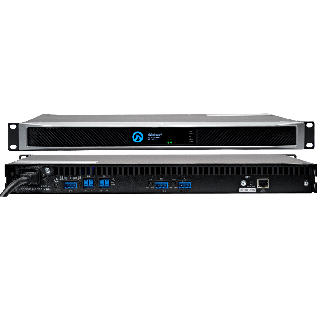 Amplificador De Audio Lea Connect Series Smart Con Wifi 2 Canales Cada Uno De 700W Negro Y Plateado