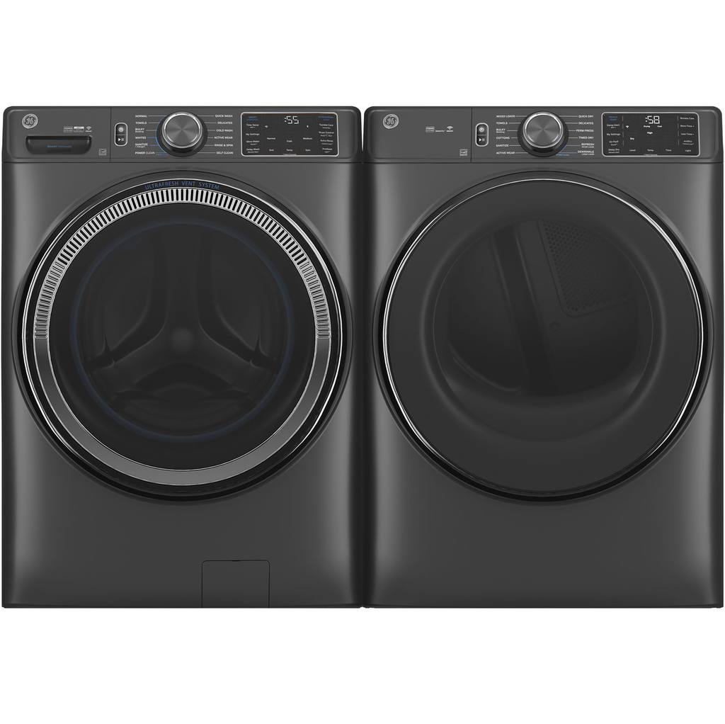 Combo Lavadora Y Secadora 30 Kg GE Smart Carga Frontal Gris Ocuro