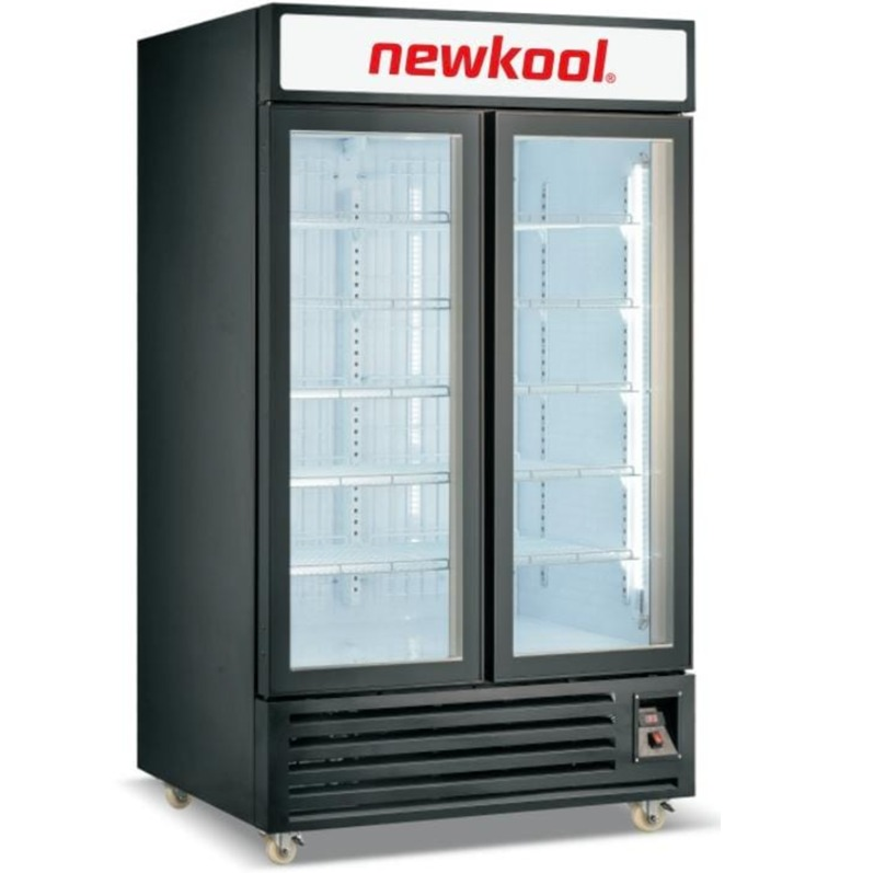 Congelador Exhibidor Vertical Newkool 730 Lts 2 Ptas Negro