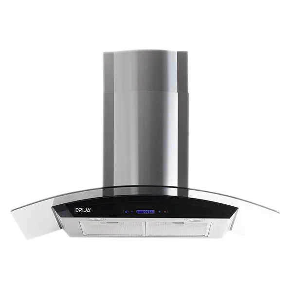 Campana De Pared 90 Cm Drija Vidrio Curvo Acero Negro