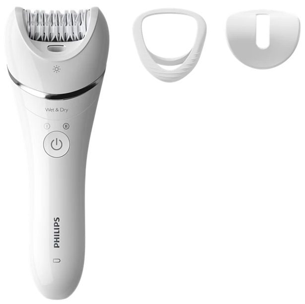 Afeitadora Philips Para Piernas Y Cuerpo Recargable Con Pinzas De Ceramica Seco Y Mojado Con Acc Blanco