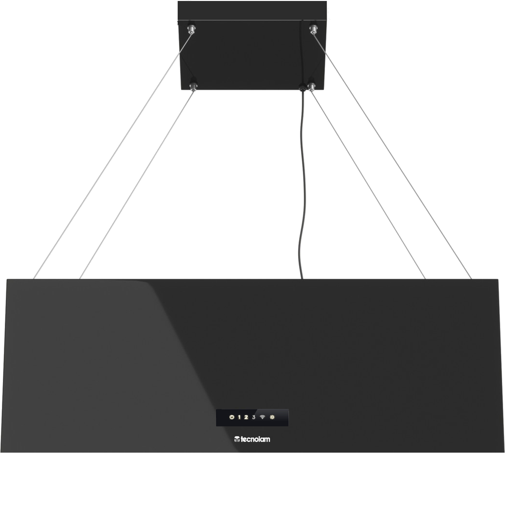 Campana De Isla 75 Cm Tecnolam Spazio Colagante Negro