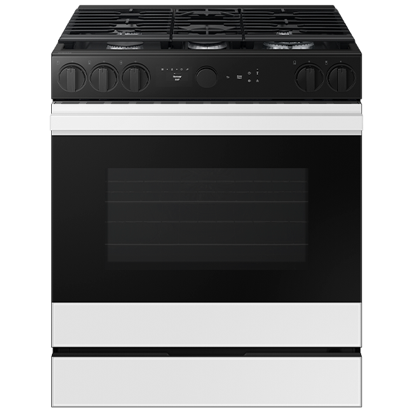 Cocina A Gas Samsung Bespoke 76 Cm Smart De Conveccion Con Freidora De Aire Blanco
