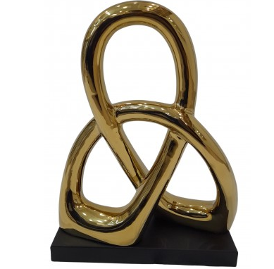 Figura Abstracta Essencials 33 Cm Dorado