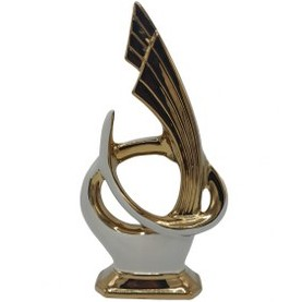 Figura Abstracta Essencials 38 Cm Dorado Y Beige