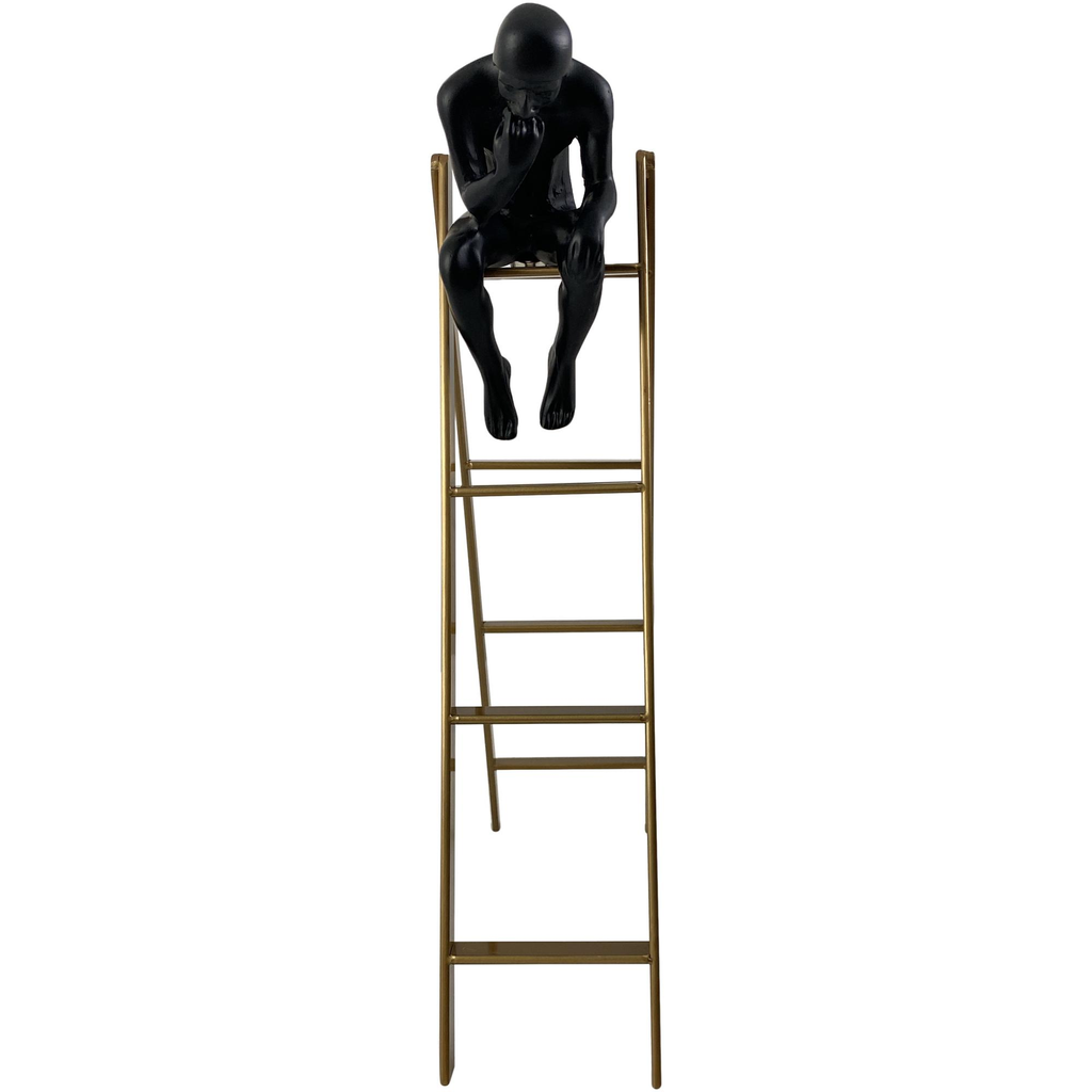 Figura Hombre En La Escalera Concepts 19X7X27 Cm Dorado Y Negro