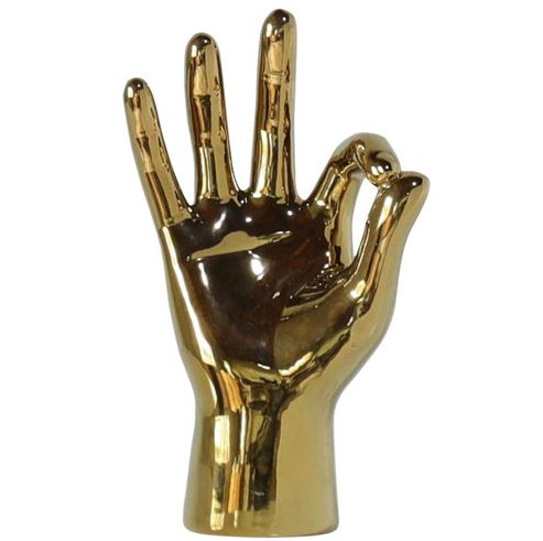 Figura Mano Indice Y Pulgar en Circulo Concepts 9.8X7X16 Cm Dorado
