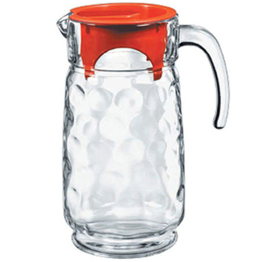 Jarra Pasabahce Space 1.6 Lts De Vidrio Transparente Y Rojo