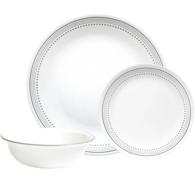 Juego De Vajilla Corelle 12 Pzas Mystic De Vidrio Blanco