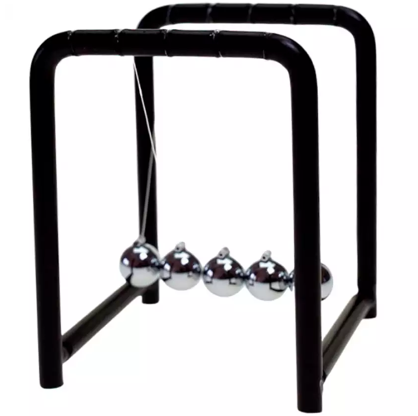 Pendulo De Newton Concepts 6X6X8 Cm Negro Y Plateado