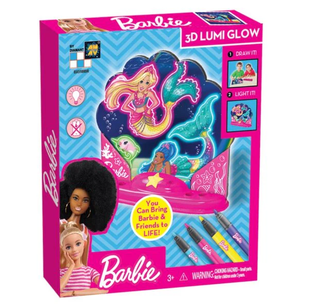 Pizarra Magica Barbie Iluminacion 3D Multicolor