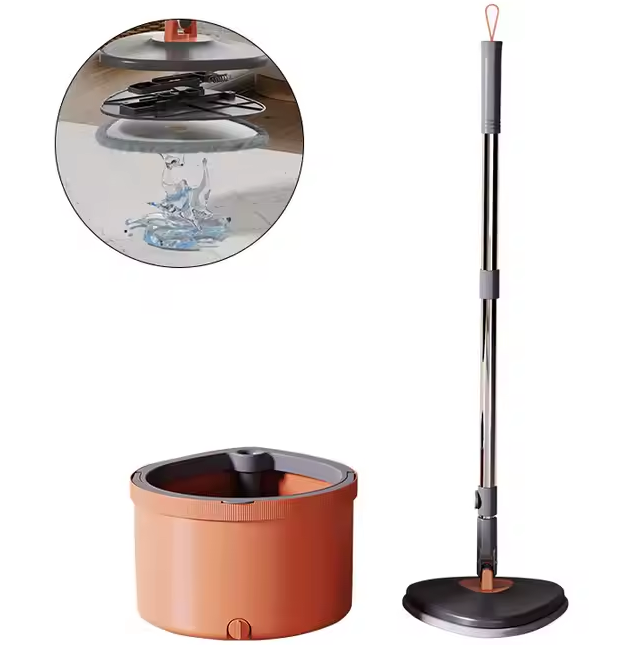 Mopa Giratoria 360°Con Cubeta Naranja Y Gris