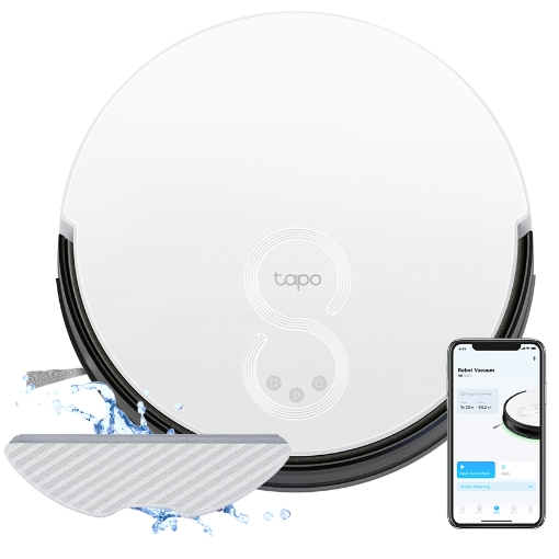 Aspiradora Tp-Link Tapo RV10 2 En 1 Aspira Y Friega 4 Niveles De Succion Asistente De Voz Blanco