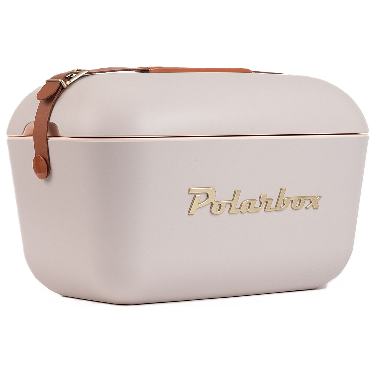 Cava Polarbox Gold 20 Lts Con Correa Ajustable Perla Y Marron 