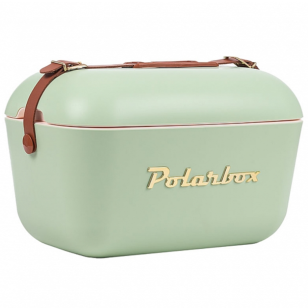 Cava Polarbox Gold 20 Lts Con Correa Ajustable Verde Oliva Y Marron