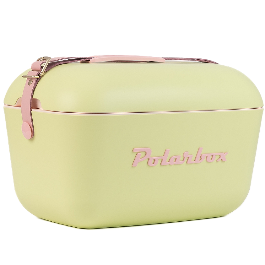 Cava Polarbox Pop 20 Lts Con Correa Ajustable Verde Lima Y Rosado