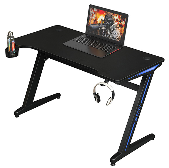 Escritorio Gaming Havit Iluminacion LED Portavaso Y Soporte Para Audifonos Negro